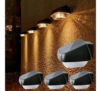Lacasa Luz Solar Exterior, 4 Pack 30LM LED Lámpara Solar IP65 Impermeable Luces Solares Jardin Auto ON/OFF Alto Brillo Lámparas Solares Apliques de Exterio para Valla Patio Step, Blanco Cálido 2700K