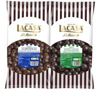 Lacasa Mi momento Pack 2 kg: deliciosas bolas de Almendra con chocolate con Leche y Avellana con chocolate Negro