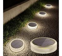 Lacasa Pack de 4 Luces Solares Exterior de Piso Suelo, LED Luz Solar para Jardín Terraza Camino Cubierta Escalera Iluminación, Exteriores IP68 Impermeable, Luz Blanco Neutro 4000K