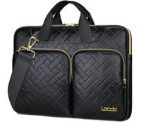 Lacdo 360° Protectora Funda Portátil para 15.6 Pulgadas Lenovo IdeaPad/ThinkPad, HP Pavilion 15, 15.6" ASUS TUF Gaming/ViovoBook, Acer Aspire 3 5 7, Dell Inspiron 15, Negro Elegante