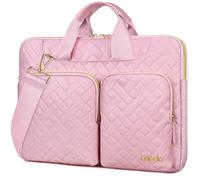 Lacdo 360° Protectora Funda Portátil para 15 Pulgadas New MacBook Air M4 A3241 2025/M3 A3114/M2 A2941 2024-2023, 15" MacBook Pro A1990 A1707, Dell XPS 15 Plus 2022-2020 Bolsa Ordenador, Sakura Rosa