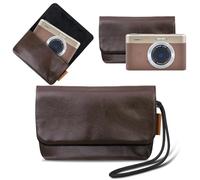 Lacdo Estuche de Cámara para Kodak PIXPRO C1 Friendly Zoom Digital Camera, Funda de Cuero Suave para cámara, Estuche de Viaje, Bolsa compacta para Cámara Kodak PIXPRO C1 con Correa de Muñeca, Marrón