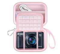 Lacdo Estuche de Transporte de la cámara para Canon PowerShot SX740 / SX730 / SX720 / SX620 Digital Camera, Bolsa de Almacenamiento de la cámara, Batteries, Memory Card, Card Reader, Rosado