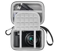 Lacdo Estuche de Transporte de la cámara para Panasonic LUMIX ZS99/LX10/ZS80/ZS100/ZS70/ZS200/ZS60 Cámara Digital de Apuntar y Disparar, Bolsa de Almacenamiento para Cámaras, Negro+Gris