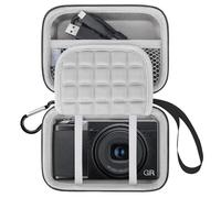 Lacdo Estuche de Transporte de la Cámara para RICOH GR IV/GR III HDF/GR IIIx HDF/GR IIIx/GR III/GR II/GR Digital Camera, Hard Cámara de Protección Bolsa de Almacenamiento, Baterías, Cable USB, Gris