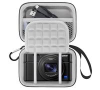Lacdo Estuche de Transporte de la cámara para Sony RX100 VII/ RX100 Vi/ RX100 V/ RX100 IV/ RX100 III Compact Digital Camera, Bolsa para cámara de Vlogging Apuntar y Disparar, Negro+Gris