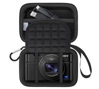 Lacdo Estuche de Transporte de la cámara para Sony RX100 VII/ RX100 Vi/ RX100 V/ RX100 IV/ RX100 III Compact Digital Camera, Bolsa para cámara de Vlogging Apuntar y Disparar, Negro+Negro