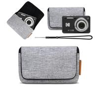 Lacdo Funda cámara para Kodak PIXPRO FZ55 FZ45 FZ53 FZ43 Cámara Digital 16 MP, Estuche de Transporte Suave, Bolsa de Almacenamiento Protectora para Viajes, Bolso para cámara con Correa de Mano, Gris