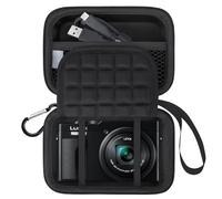 Lacdo Funda cámara para Panasonic LUMIX TZ99/TZ300/LX15/TZ95/TZ100/TZ90/TZ200 Cámara Digital, Funda rígida de Transporte Estuche de Viaje Bolsa Protectora con Compartimento para Tarjeta SD, Rosa