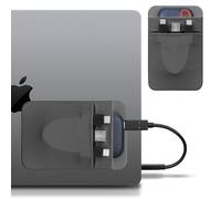 Lacdo Funda de Disco Duro Portátil para portátil Stick de 2 Bolsillos en Bolsa con Adhesivo Reutilizable, para Samsung, Crucial, Estuche de Transporte SSD, Gris Oscuro