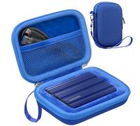Lacdo Funda para Disco Duro Externo para Samsung T7 Shield/Samsung T7 / T7 Touch SSD 500GB 1TB 2TB USB 3,2 Gen.2 Disco Estado Sólido Externos Portátil 2.5" Estuche rígido Bolsa, Azul
