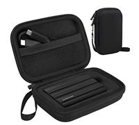 Lacdo Funda para Disco Duro Externo para Samsung T7 Shield/Samsung T7 / T7 Touch SSD 500GB 1TB 2TB USB 3,2 Gen.2 Disco Estado Sólido Externos Portátil 2.5" Estuche rígido Bolsa, Negro+Negro