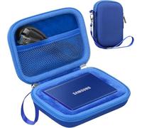 Lacdo Funda para Disco Duro Externo para Samsung T7 / T7 Touch Portable SSD, External Solid State Drives 500GB 1TB 2TB 4TB USB 3.2 Gen 2 Hard EVA Estuche rígido Bolsa, Azul