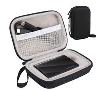 Lacdo Funda para Disco Duro Externo para Samsung T9 Portable Solid State Drives 1TB 2TB 4TB USB 3.2 Disco Estado Sólido Externos Portátil 2.5" Estuche rígido Bolsa, Negro+Gris