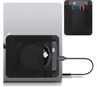 Lacdo Funda para Disco Duro Externo Portátil, Bolsa con 2 Bolsillos para Laptop, Compatible con Discos Duros Externos de 2.5" Seagate, WD, Toshiba, SSD, Cable, Funda con Adhesivo Reutilizable, Negro