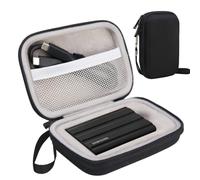 Lacdo Funda para Disco Duro Externo Samsung T7 Shield/T7/Touch SSD 500GB 1TB 2TB USB 3,2 Gen.2 Disco Estado Sólido Externos Portátil 2.5" Estuche Rígido Bolsa, Negro+Gris