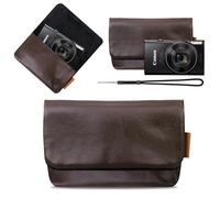 Lacdo Funda para IXNAIQY, EJXHKNF, Canon IXUS 285 HS, Kodak PIXPRO FZ45 FZ55, Funda de piel suave portátil para cámara digital, Bolsa protectora suave Estuche Bolsa de viaje con correa de mano, Marrón