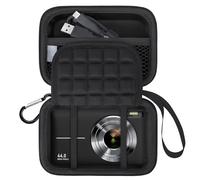 Lacdo Funda para IXNAIQY, EJXHKNF, Kodak PIXPRO FZ45 FZ55, Canon IXUS 285 HS, Funda rígida de transporte para cámara digital, Estuche de viaje bolsa Protectora con compartimento para tarjeta SD, Negro