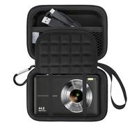 Lacdo Funda para IXNAIQY, EJXHKNF, Kodak PIXPRO FZ45 FZ55 / Pixpro C1, Canon IXUS 285 HS cámara digital, Funda rígida de transporte, Estuche de viaje bolsa Protectora antigolpes para tarjeta SD, Negro