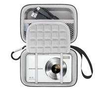 Lacdo Funda para IXNAIQY, EJXHKNF, Kodak PIXPRO FZ45 FZ55 / Pixpro C1, Canon IXUS 285 HS cámara Digital, Funda rígida de Transporte, Estuche de Viaje Bolsa Protectora antigolpes para Tarjeta SD, Gris