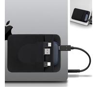 Lacdo Mochila PortÁTil para Disco Duro para Laptop, Funda de 2 Bolsillos con Adhesivo Reutilizable, para SanDisk, Samsung, Crucial, Organizador de Funda de Disco Duro Externo SSD, Negro