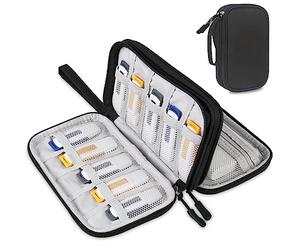 Lacdo USB Organizador electrónico Bolsa de Cable tecnología Estuche de Estuche de Cargador para SanDisk/SamData/Samsung Unidades Flash USB Jump Drive Memory Stick, Tarjeta SD, Cable, Negro