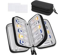 Lacdo USB Organizador electrónico Bolsa de Cable Tecnología Estuche, Estuche de Cargador para San Disk/Sam Sung Flash Drives Jump Drive Memory Stick, Cable, Tarjeta SD, Negro