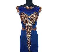 Lace Applique Floral Embroidery Sequin Patch Multicolor Pack of 6 for Dress Decor DIY(Blue)