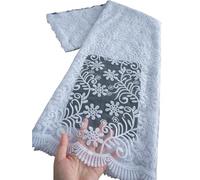 Lace Fabric White Wedding Sequined Mesh Tulle For Sewing Party Dress 2.5yards(12mesh tulle lace)