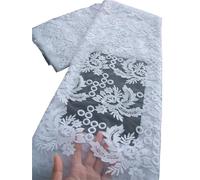 Lace Fabric White Wedding Sequined Mesh Tulle For Sewing Party Dress 2.5yards(2mesh tulle lace)