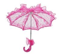 Lace Parasol Umbrella Hand Made Elegant Vintage Bridal Wedding Photography Prop Umbrella for Weddings Parties Photography Sessions 60 x 56.5cm (Rose Red)
