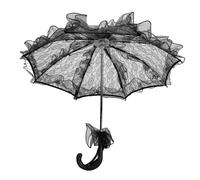 Lace Parasol Umbrella Hand Made Elegant Vintage Bridal Wedding Photography Prop Umbrella for Weddings Parties Photography Sessions 60 x 56.5cm (Black)