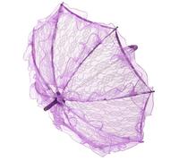 Lace Parasol Umbrella Hand Made Elegant Vintage Bridal Wedding Photography Prop Umbrella for Weddings Parties Photography Sessions 60 x 56.5cm (Purple)