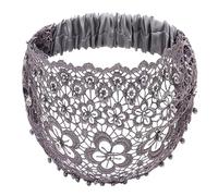 Lace Pearl Headband - Elegant Pearl Embellished for Turban Style Bandana | Floral Boho Hair Hoop with Soft Lace, Stretch Fit Wedding Party Wear for Women Fashion Hair Accessory, 5.91x9.84x0.2in