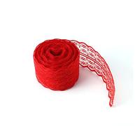 Lace Ribbon, Lace Trim Lace for Sewing Craft Lace 4.5cm Width Decorative Lacework Clothes Accessories for Jewelry Making Craft Clothes 10M (Red)