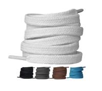 LaceHype 2 pares de cordones 100 % algodón, cordones planos, resistentes al desgarro para zapatillas deportivas y zapatillas de correr (blanco, 110)