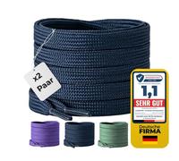 LaceHype 2 pares de cordones planos premium [10 mm de ancho] LC1 resistentes al desgarro cordones de repuesto de poliéster para zapatillas deportivas y zapatillas de correr (azul oscuro, 60)