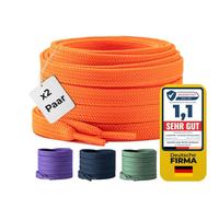 LaceHype 2 pares de cordones planos premium [10 mm de ancho] LC1 resistentes al desgarro cordones de repuesto de poliéster para zapatillas deportivas y zapatillas de correr (naranja, 90)