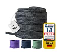 LaceHype 2 pares de cordones planos premium [10 mm de ancho] LC1 resistentes al desgarro cordones de repuesto de poliéster para zapatillas deportivas y zapatillas de correr (gris oscuro, 165)