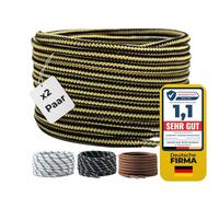 LaceHype 2 pares de cordones redondos de poliéster para zapatos de trabajo, botas, zapatos de exterior y zapatillas deportivas, cordones resistentes al desgarro, amarillo/negro, 100 cm - 2 Paar