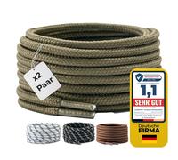 LaceHype 2 pares de cordones redondos de poliéster para zapatos de trabajo, botas, zapatos de exterior y zapatillas deportivas, cordones resistentes al desgarro, Verde militar., 90 cm - 2 Paar