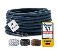 LaceHype 2 pares de cordones redondos de poliéster para zapatos de trabajo, botas, zapatos de exterior y zapatillas deportivas, cordones resistentes al desgarro, azul oscuro, 70 cm - 2 Paar