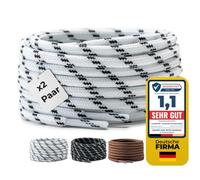 LaceHype 2 pares de cordones redondos de poliéster para zapatos de trabajo, botas, zapatos de exterior y zapatillas deportivas, cordones resistentes al desgarro, blanco / negro, 70 cm - 2 Paar