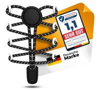 LaceHype - Cordones sin atar, elástico con sistema de cordones rápidos de goma, SK02 - Cordones sin atar - para zapatillas de deporte, zapatos infantiles, zapatillas de correr, Reflectante Negro,