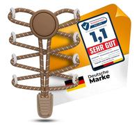 LaceHype - Cordones sin atar, elástico con sistema de cordones rápidos de goma, SK02 - Cordones sin atar - para zapatillas de deporte, zapatos infantiles, zapatillas de correr, Beige Reflectante,