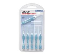 LACER - Cepillo Interdental Recto Cónico Pack 6 Unidades, Mango Bimaterial y Antideslizante, Cuello Flexible, Filamentos Tynex, Previene y Elimina la Placa Bacteriana