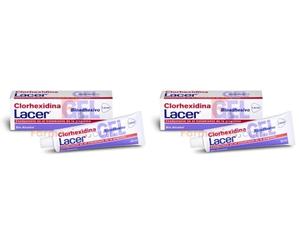 LACER CLORHEXIDINA, Gel Bioadhesivo Antiséptico Tratamiento Coayudante de Gingivitis y Periodontitis Pre y Post Implantología y Cirugía Periodontal, Sabor Agradable, sin Gluten, 50 ml (Paquete de 2)