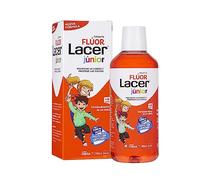 LACER Flúor 500 ml, Colutorio Diario, Sabor Fresa, para Niños, Previene Alteraciones Bucales, Aplicación Tópica, Reduce la Prevalencia de Caries
