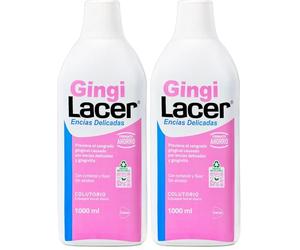 Lacer GINGI - Colutorio 1000 ml, Enjuague Bucal, Uso Diario, Boca Sana y Protegida, Previene la Caries y la Placa Dental, Limpia en Profundidad, Idónea para Pacientes Diabéticos (Paquete de 2)