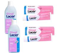 Lacer Gingilacer Colutorio 2x1 Litro + Lacer Gingilacer Pasta Dental 2x125 ml